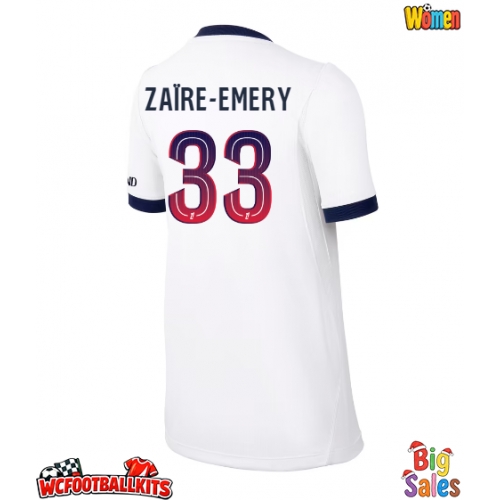 Paris Saint-Germain Warren Zaire-Emery #33 Replica Away Stadium Shirt for Women 2026-27 Short Sleeve